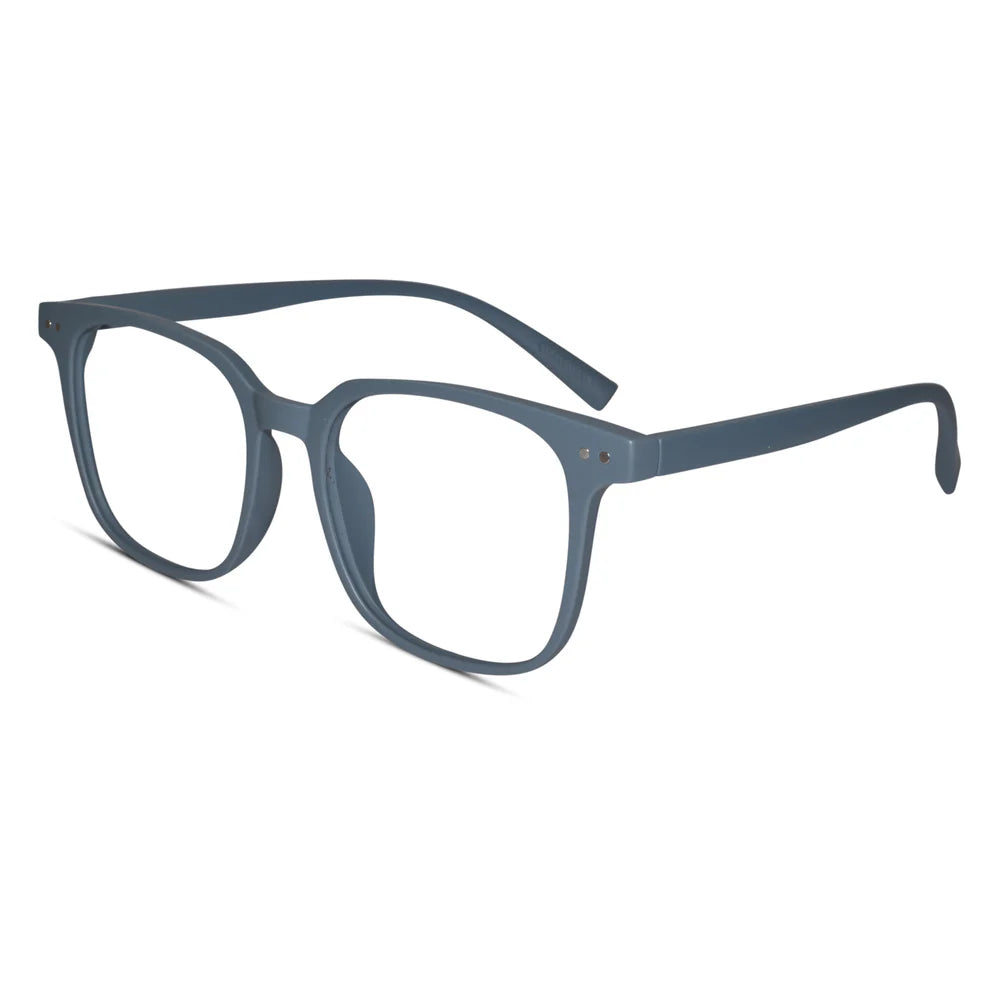 Matt Black Square Eyeglasses For Men & Women
