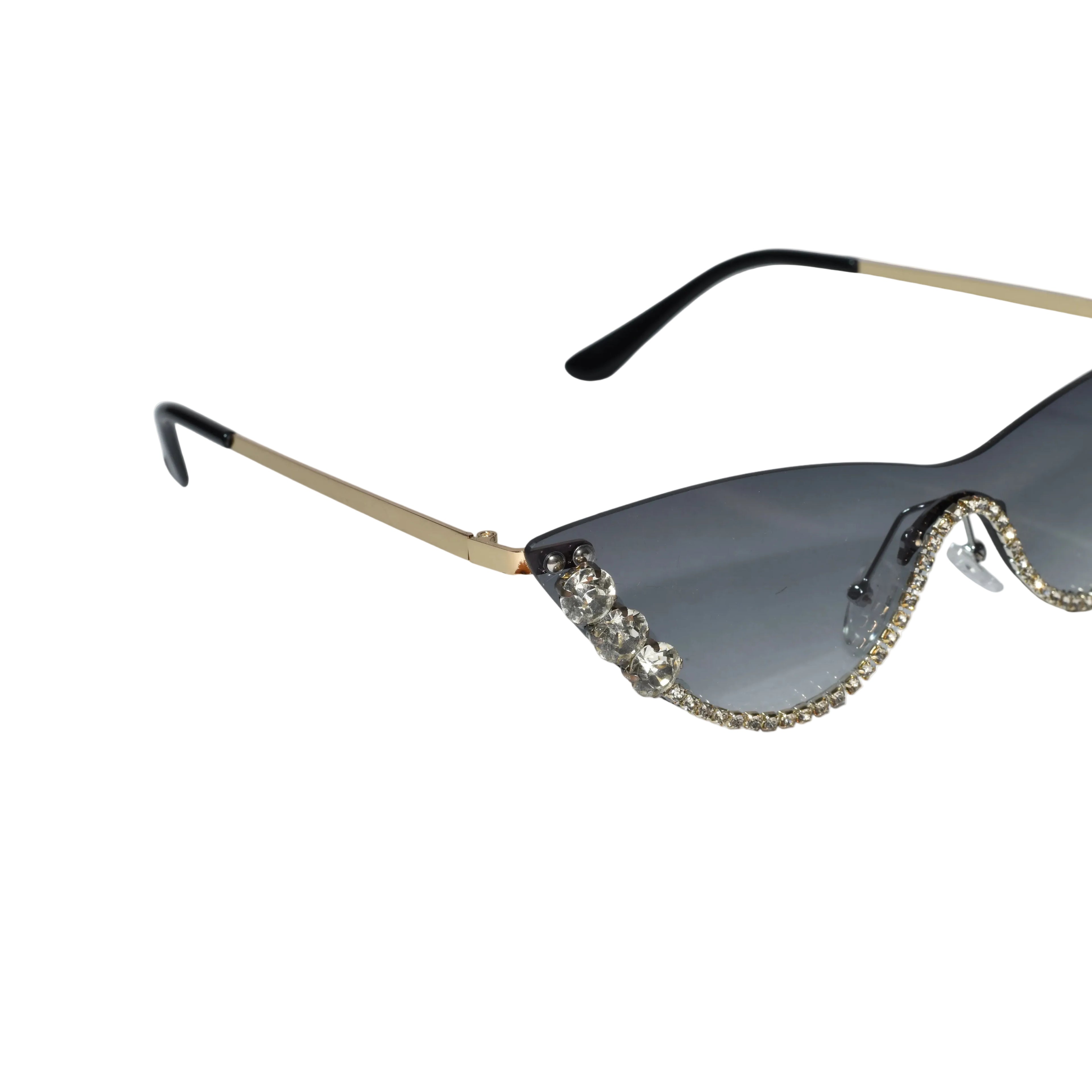 Rimless Cat Eye Sunglasses for Women ELS2026S011-GRN
