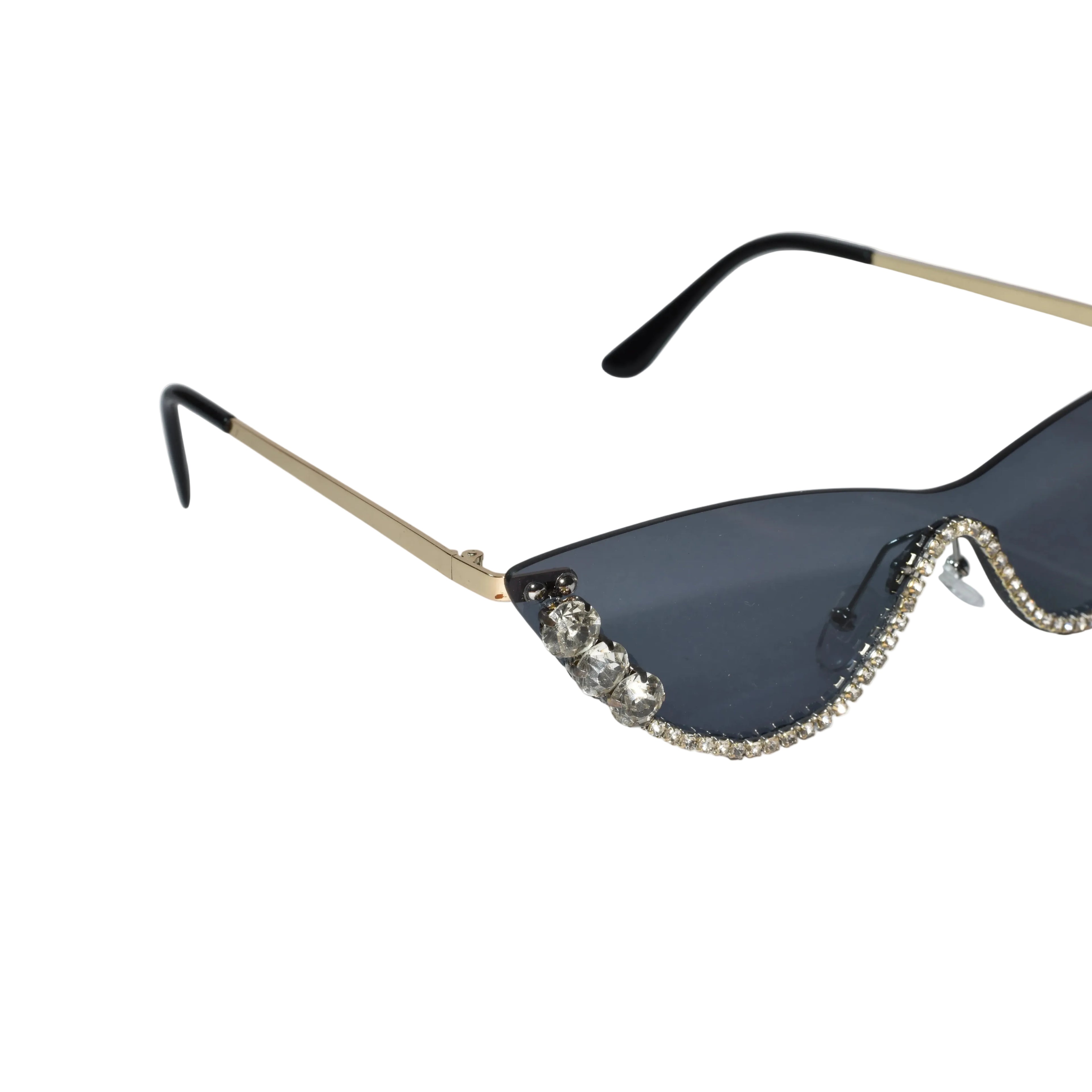 Rimless Cat Eye Sunglasses for Women ELS2026S011-BLK