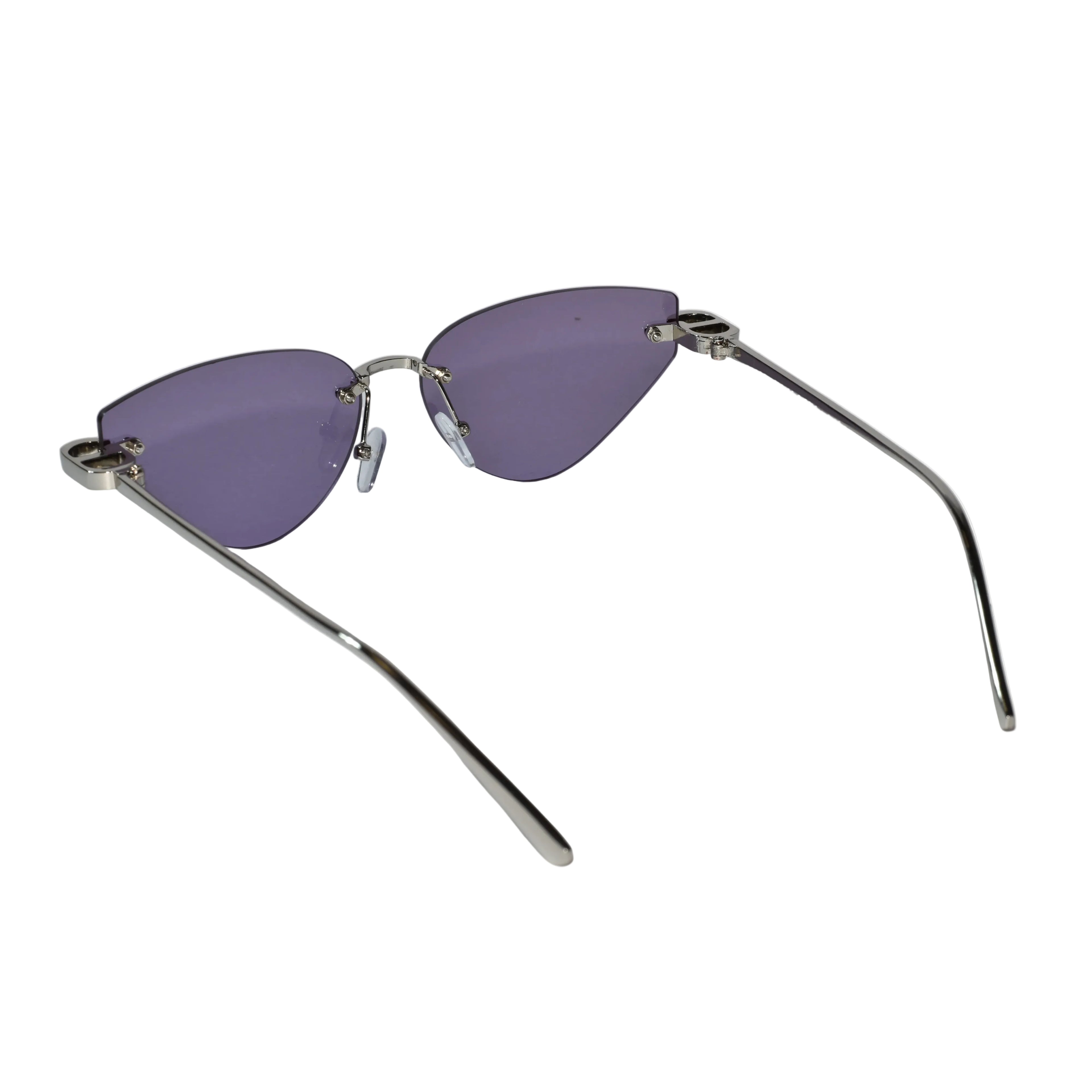 Rimless Cat Eye Sunglasses for Women ELS2026S010-PEPL-Silver