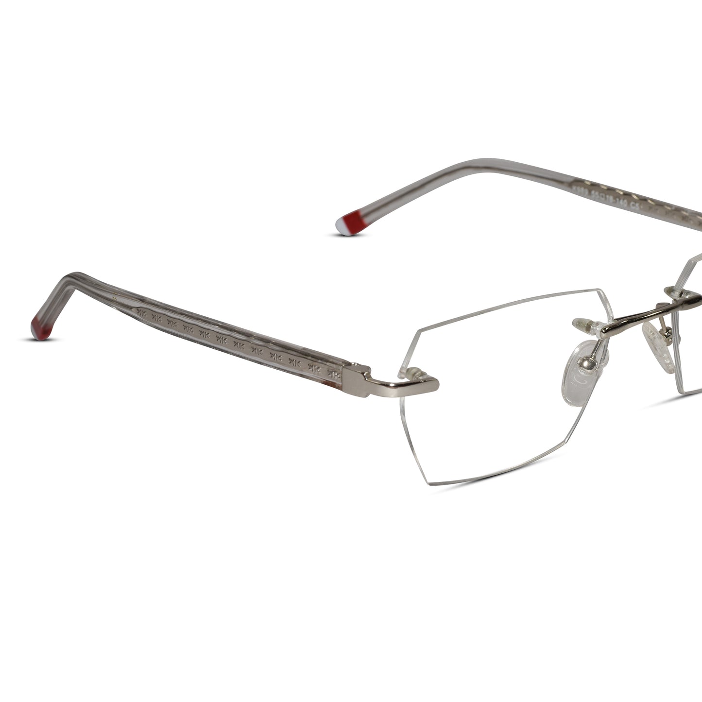 Silver Rectangular Rimless Eyeglasses for  Men & Women