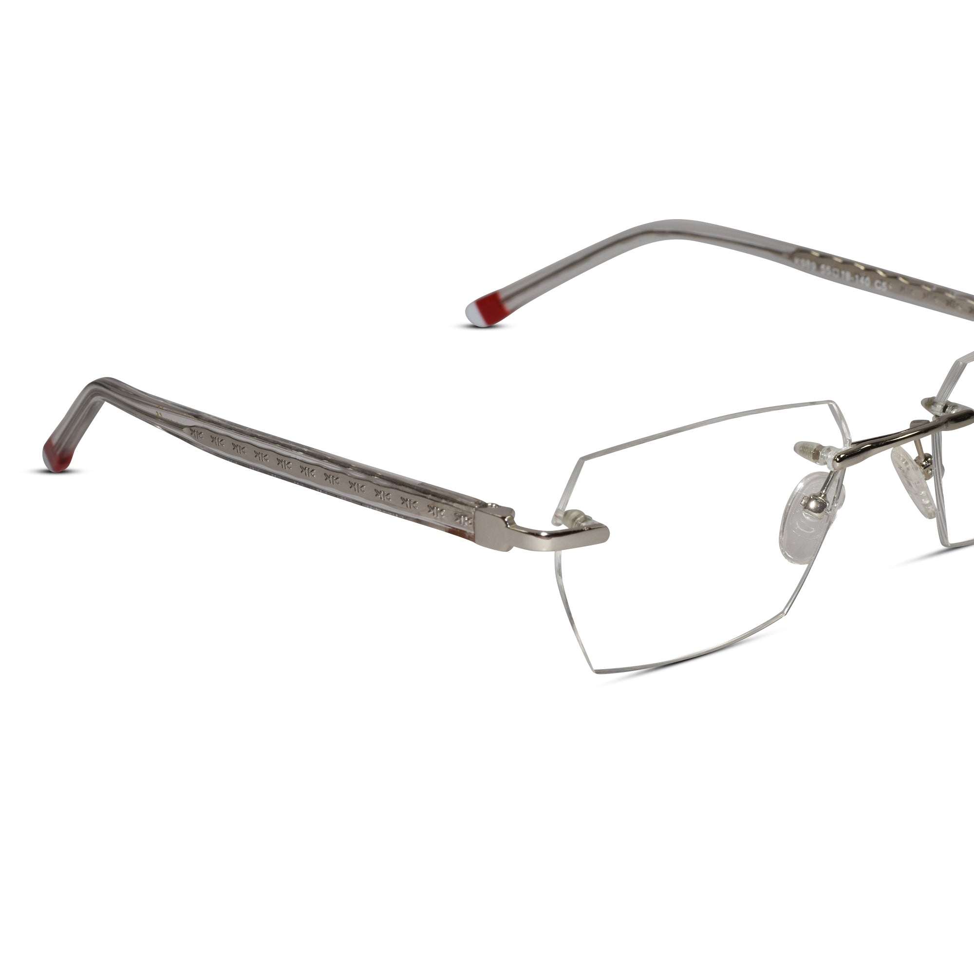 Silver Rectangular Rimless Eyeglasses for  Men & Women