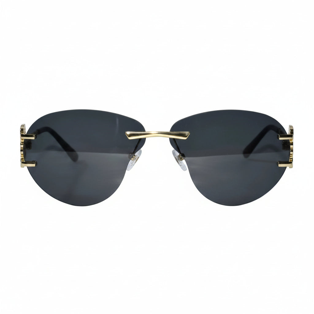 Luxury Rimless Sunglasses for Women ELS2026S013-BLK GLD