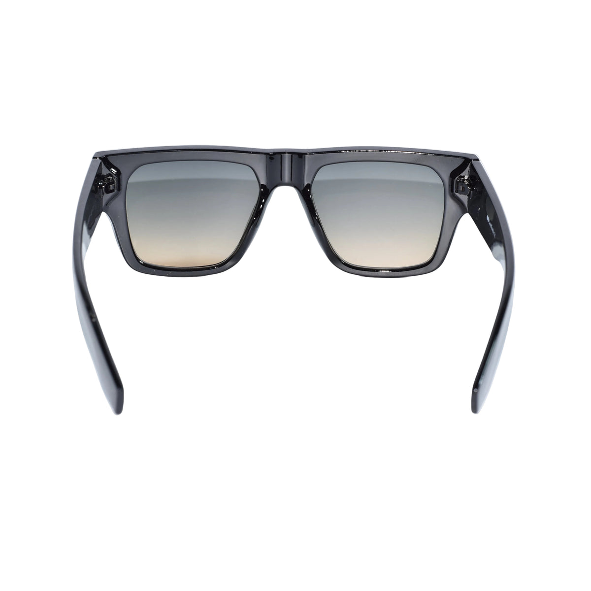 Stylish Bold Black with Green Tint Rectangular Sunglasses For Men LKS9145-BLK