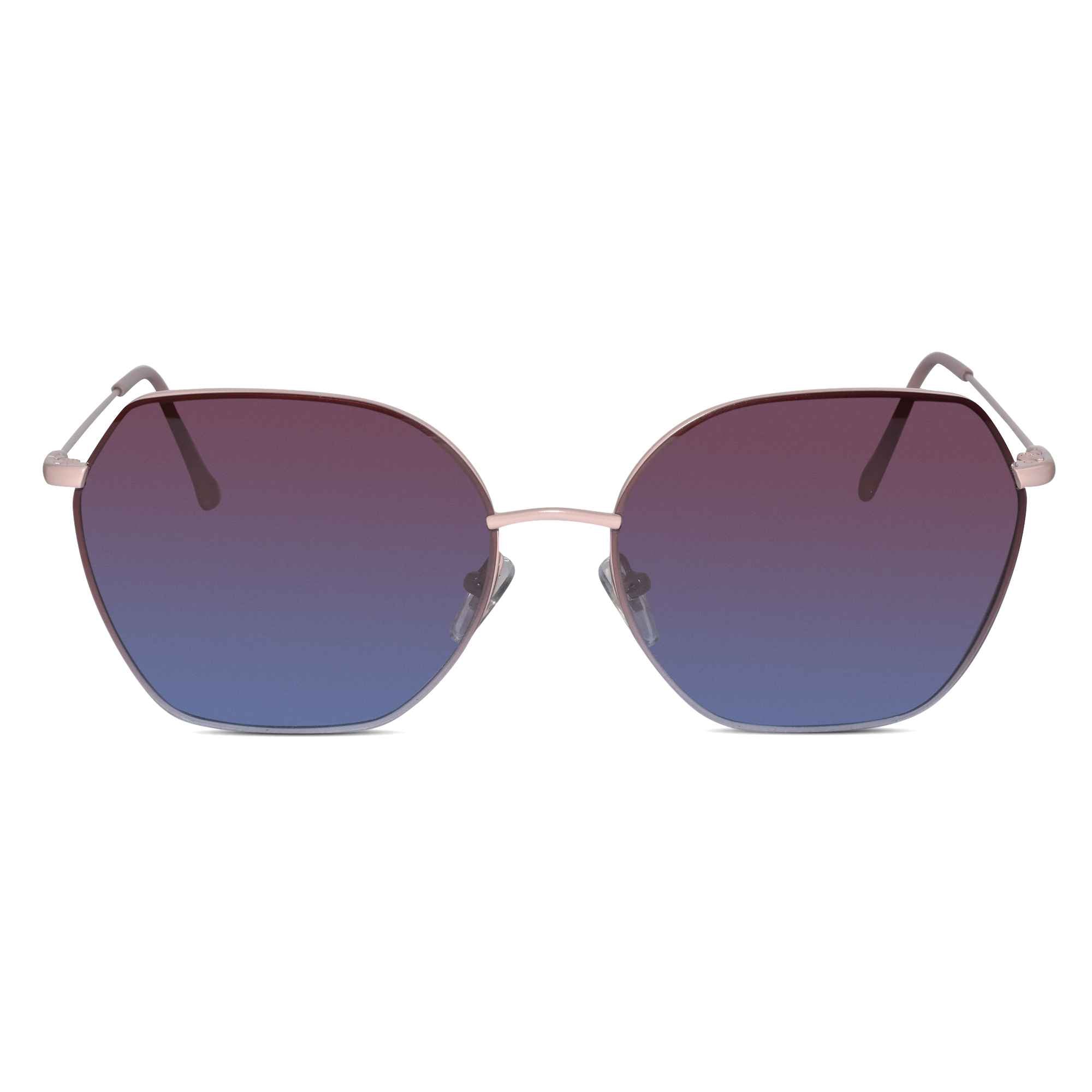 Sleek Red Hexagonal Sunglasses For Women