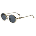 Luxury Round Metal Frame Sunglasses for Women ELS2026S04-BLK GLD