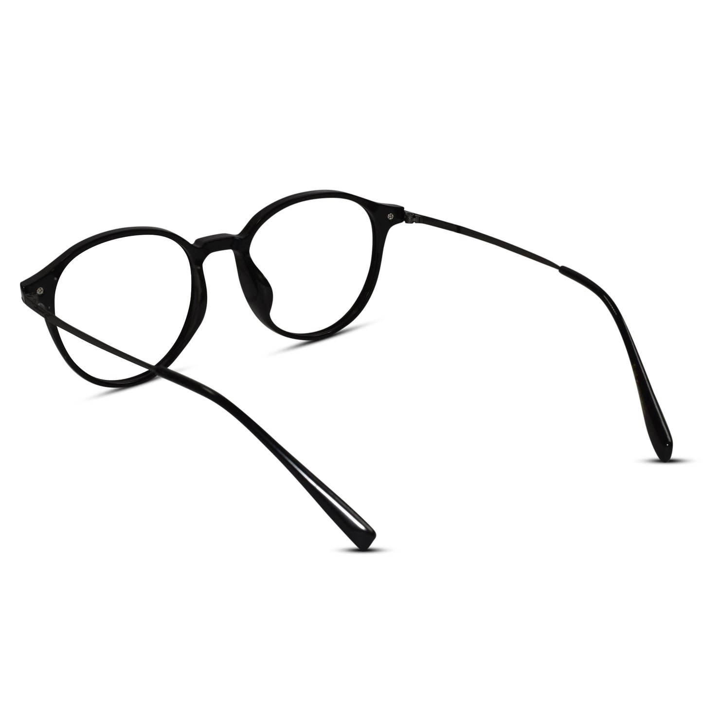 Black Metal Round Eyeglasses For Women