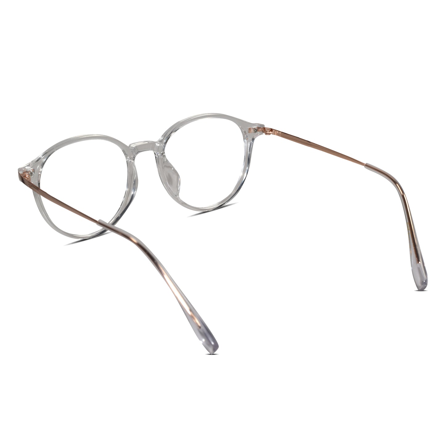 Gold-Transparent Round Eyeglasses For Women