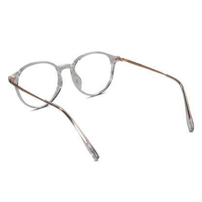 Gold-Transparent Round Eyeglasses For Women