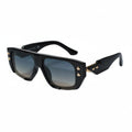 Black Bold Square Sunglasses with Gold Stud Accents ELS2026S06-BLK