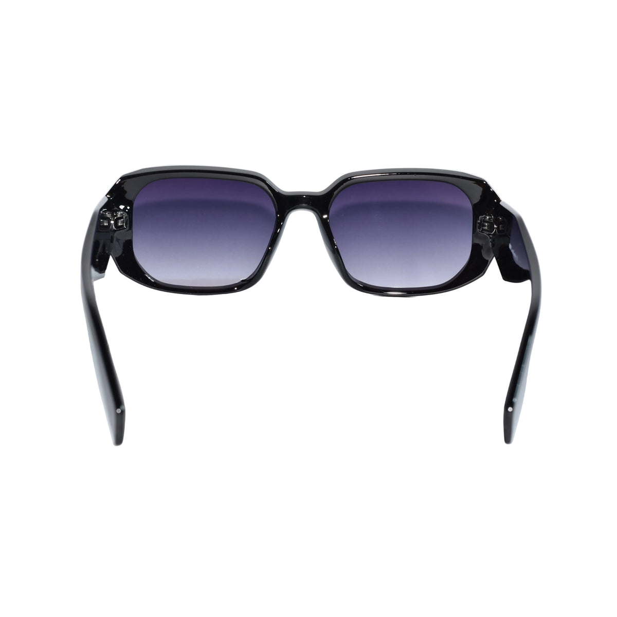 Designer Bold Crystal Black Rectangular Sunglasses For Women-LKS9115-BLK