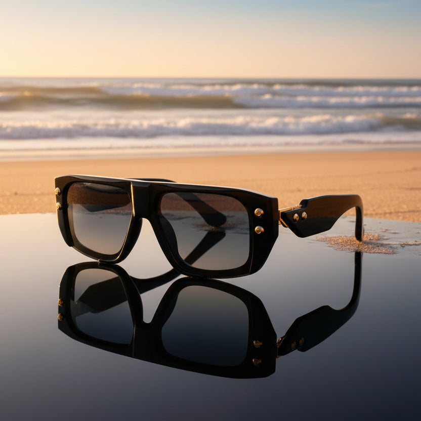 Luxury Designer Square Sunglasses For Men-LKS98216-BLK