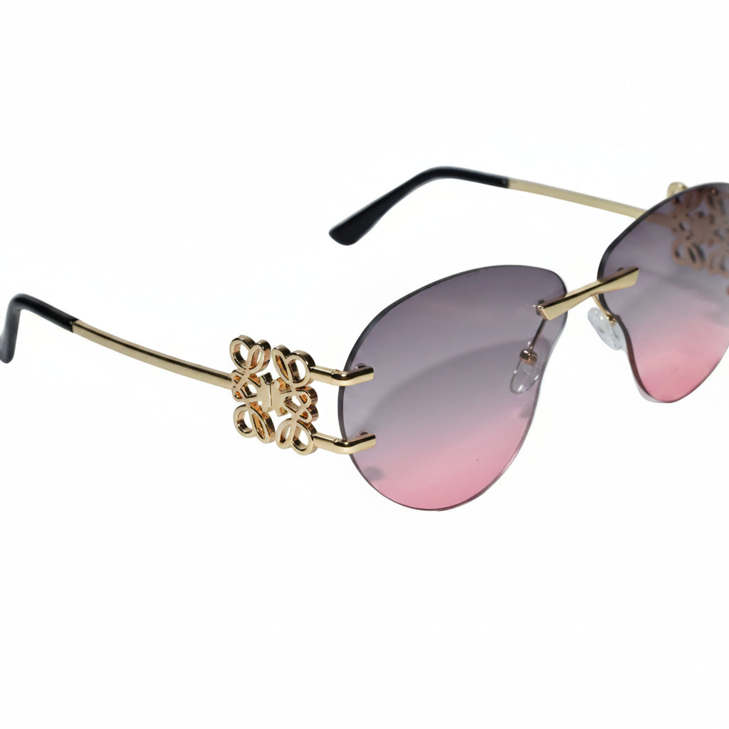 Luxury Rimless Sunglasses for Women ELS2026S013-PNK GLD