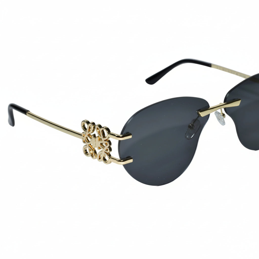 Luxury Rimless Sunglasses for Women ELS2026S013-BLK GLD