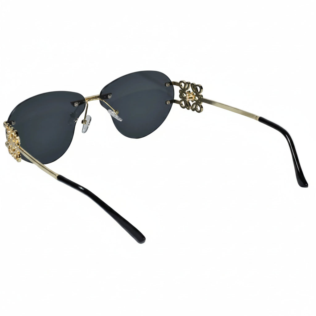 Luxury Rimless Sunglasses for Women ELS2026S013-BLK GLD