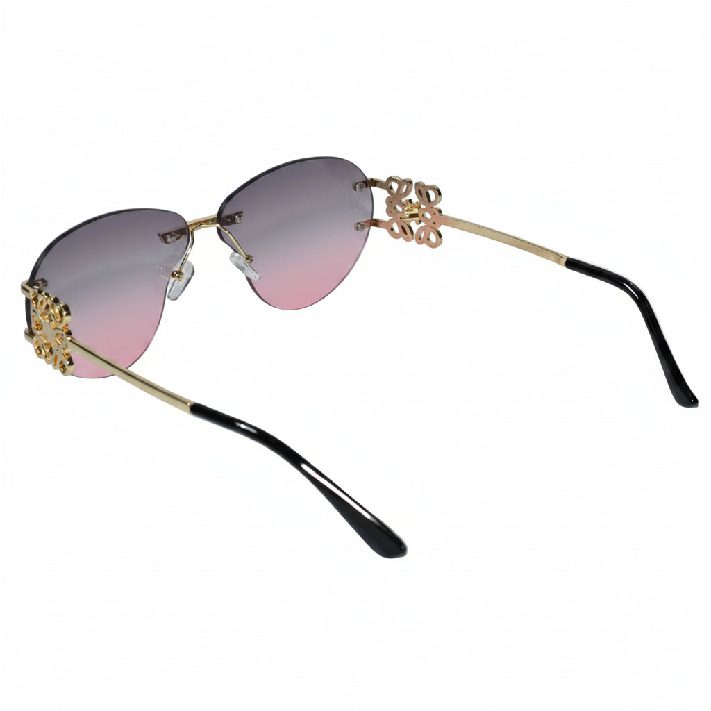 Luxury Rimless Sunglasses for Women ELS2026S013-PNK GLD
