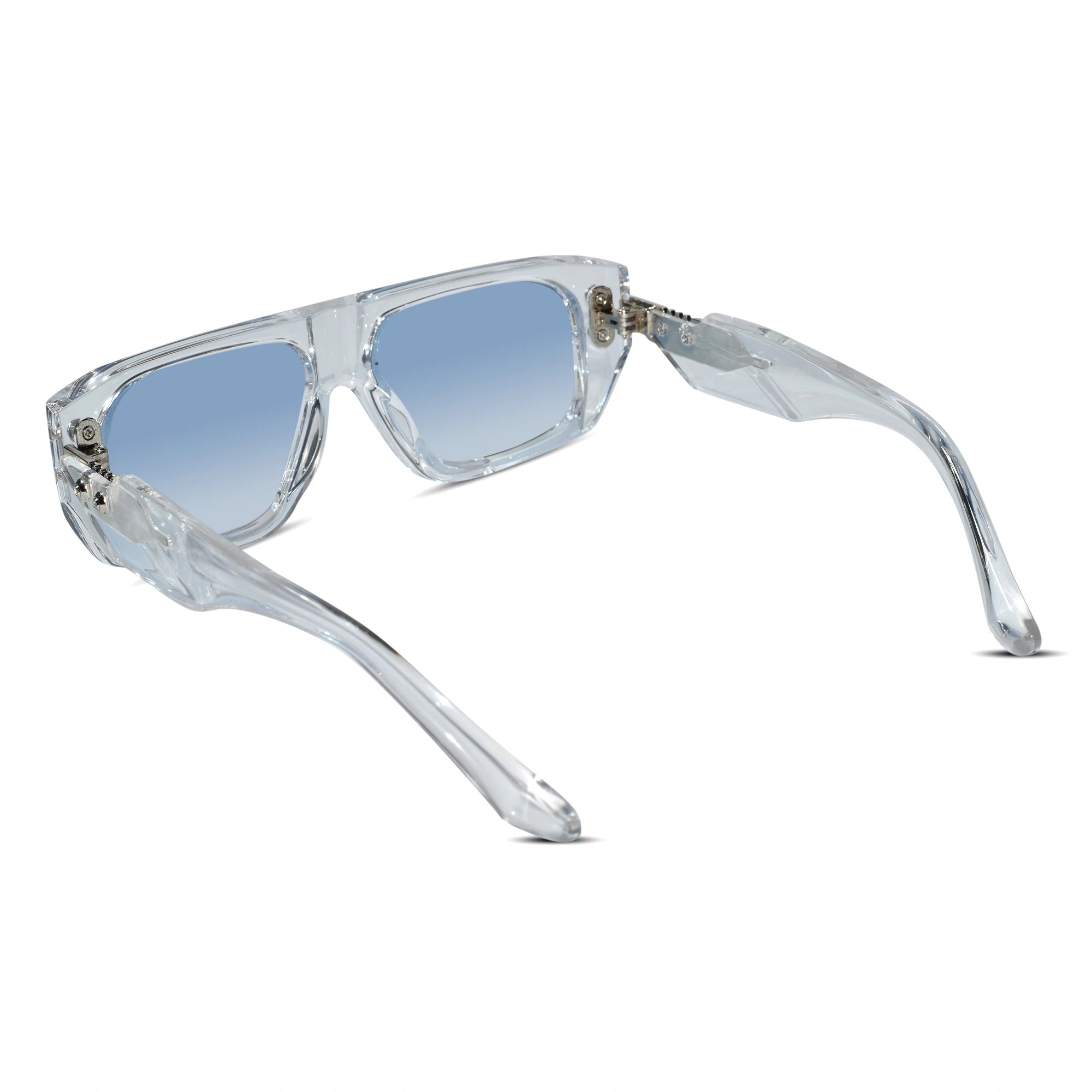 Transparent Bold Sunglasses with Gold Stud Accents ELS2026S06-TRANS BLU