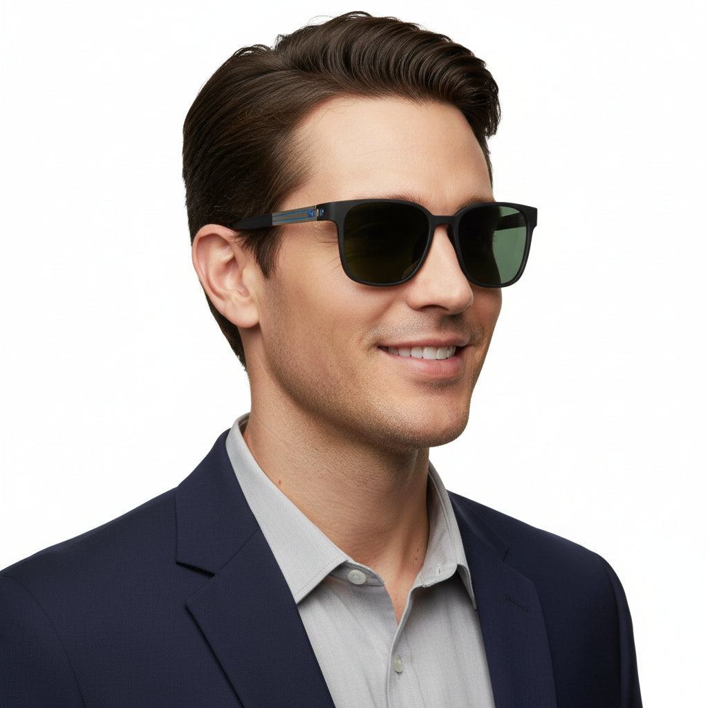 Designer Black Square Sunglasses For Men LKS8257-BLK