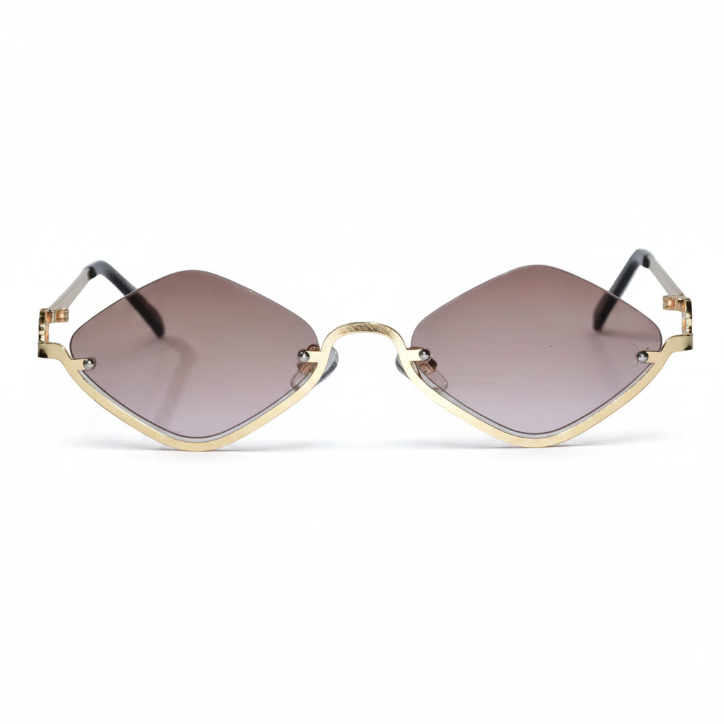 Stylish Rimless Square Sunglasses For Women LKSG30-BRN GLD