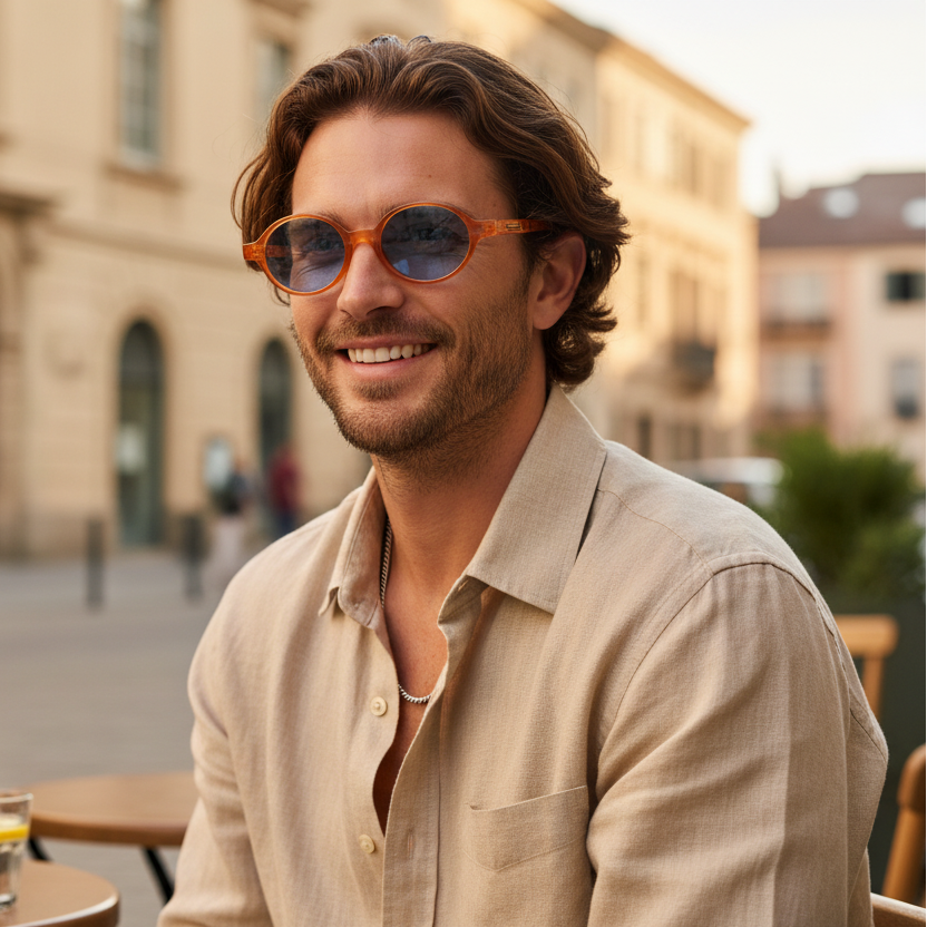 Oval Sunglasses for Men & Women ELS2026S07-ORANGE