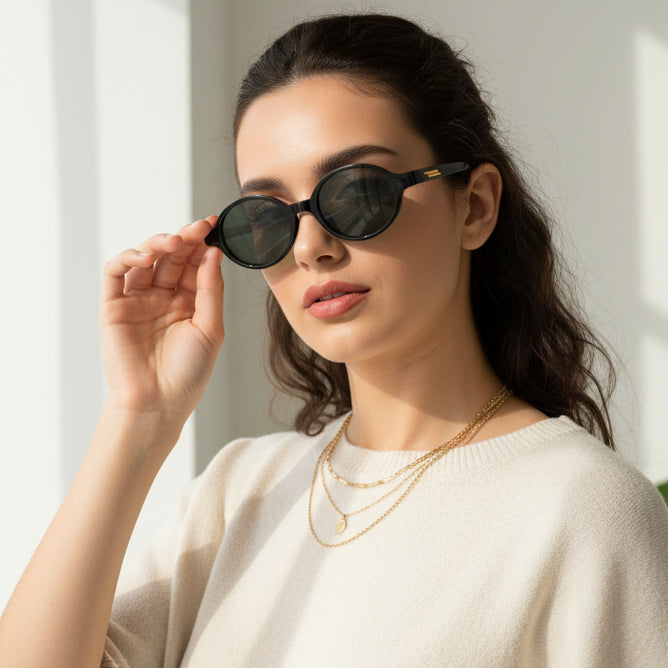 Round Sunglasses for Men & Women ELS2026S07-BLK