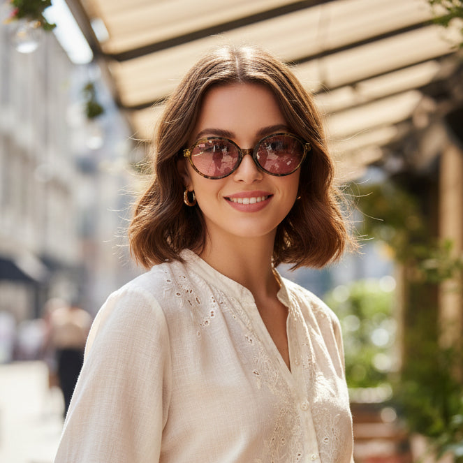Premium Round Sunglasses for Women ELS2026S018-DA PNK