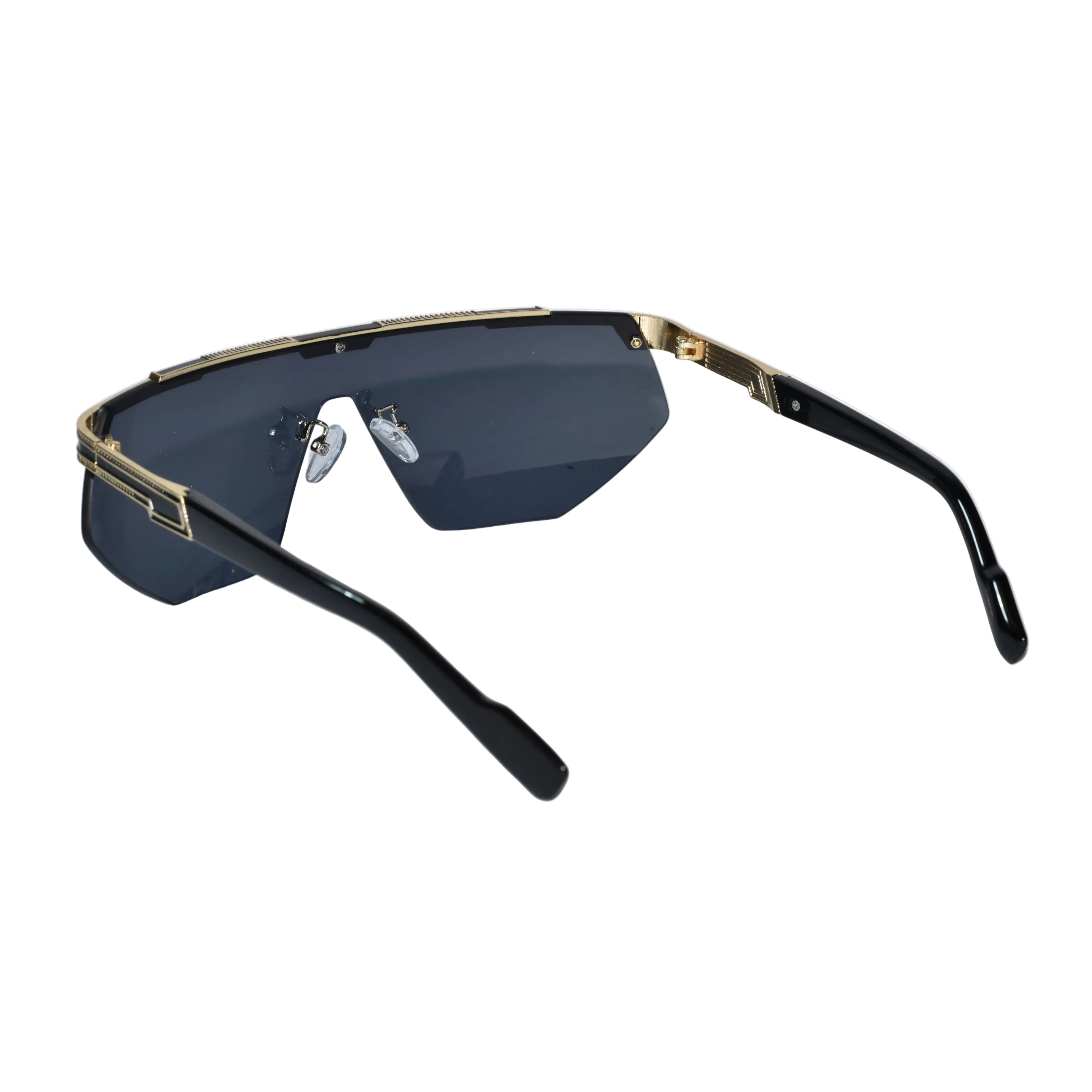 Black Gold Rimless Sunglasses for Men ELS2026S016-BLK