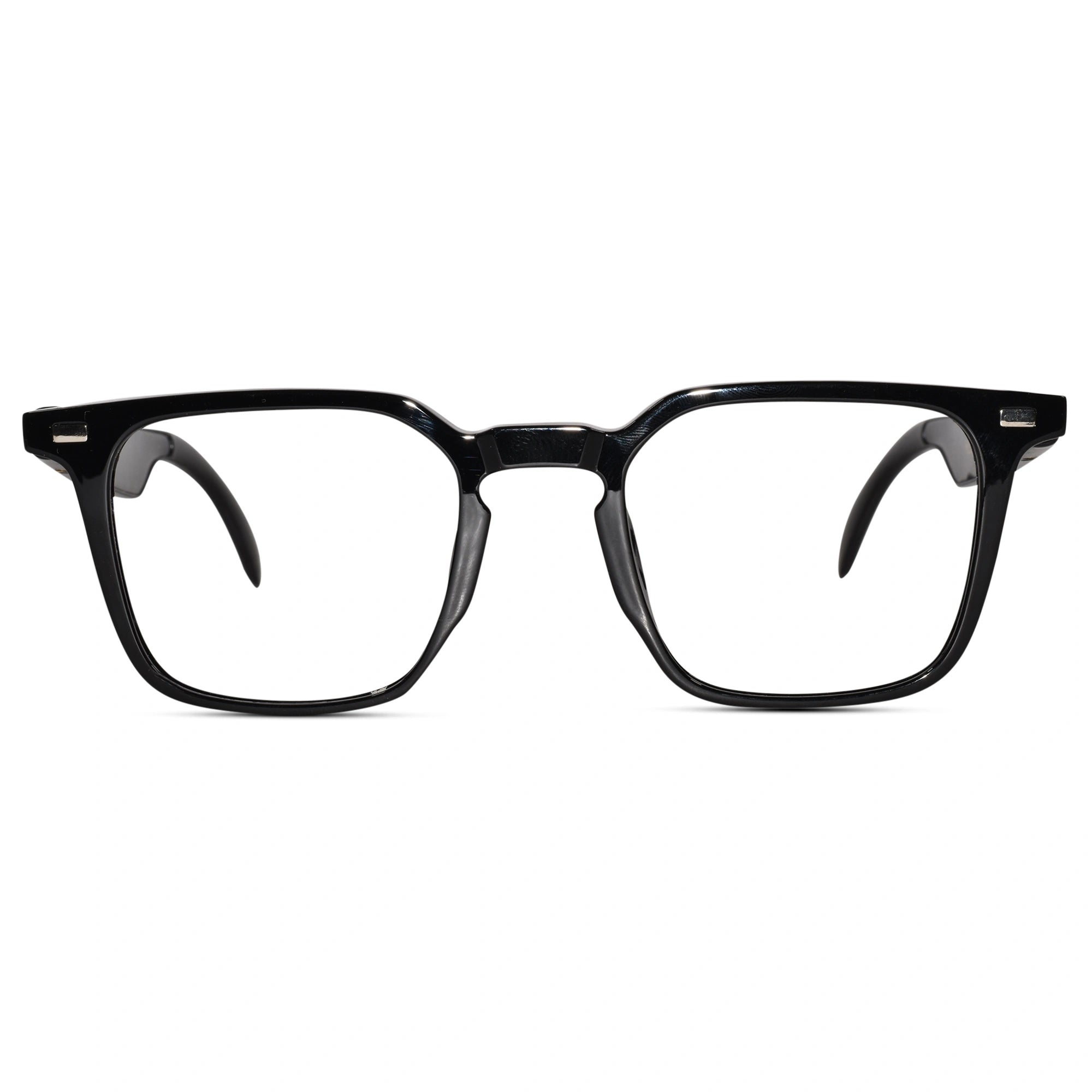 Side view of Smart Black Square Eyeglasses for Men – modern square design with comfortable temples