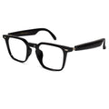 Smart Black Wayfarer Square Eyeglasses for Men – bold square frame showing hinge design and matte black for office and casual wear