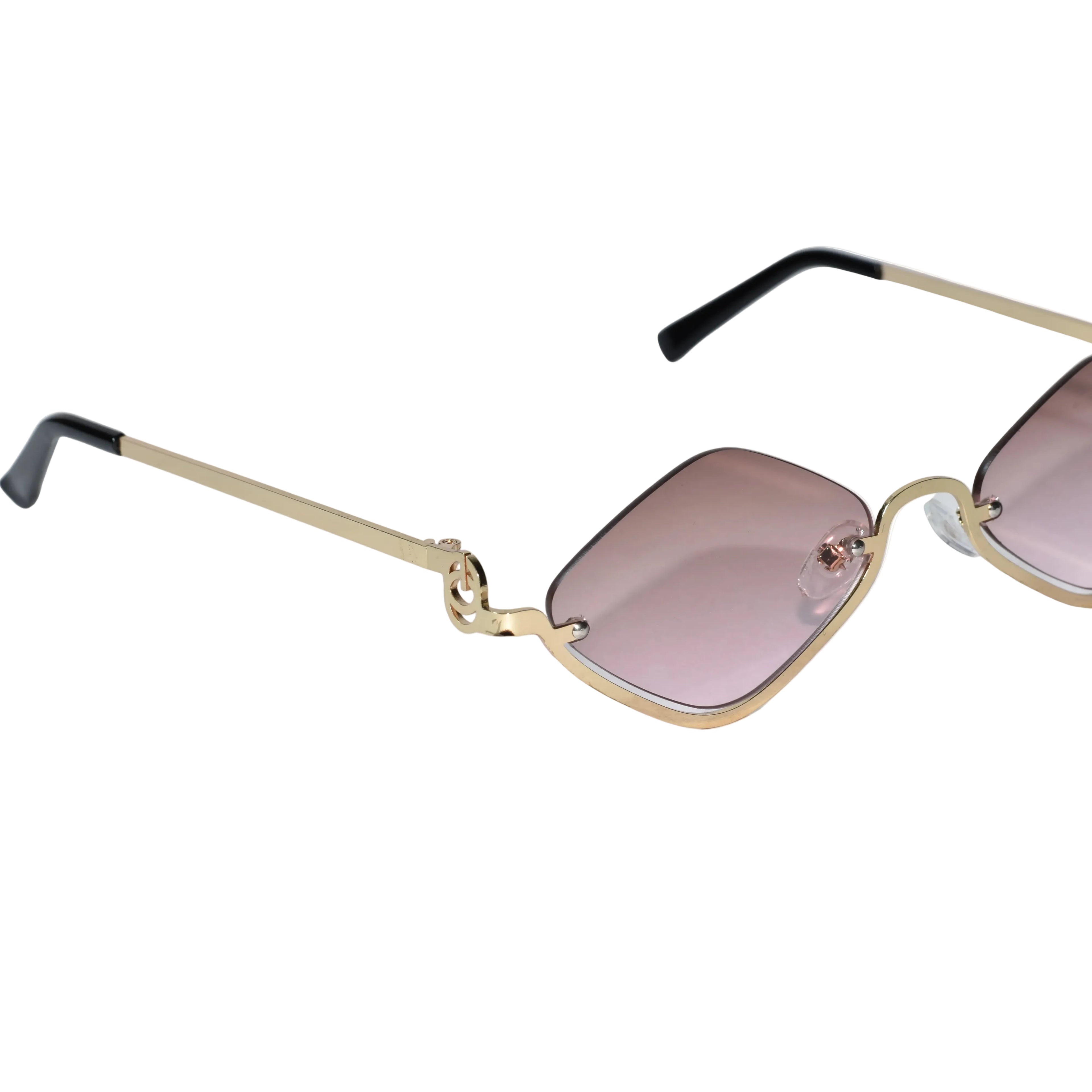 Stylish Rimless Square Sunglasses For Women LKSG30-BRN GLD