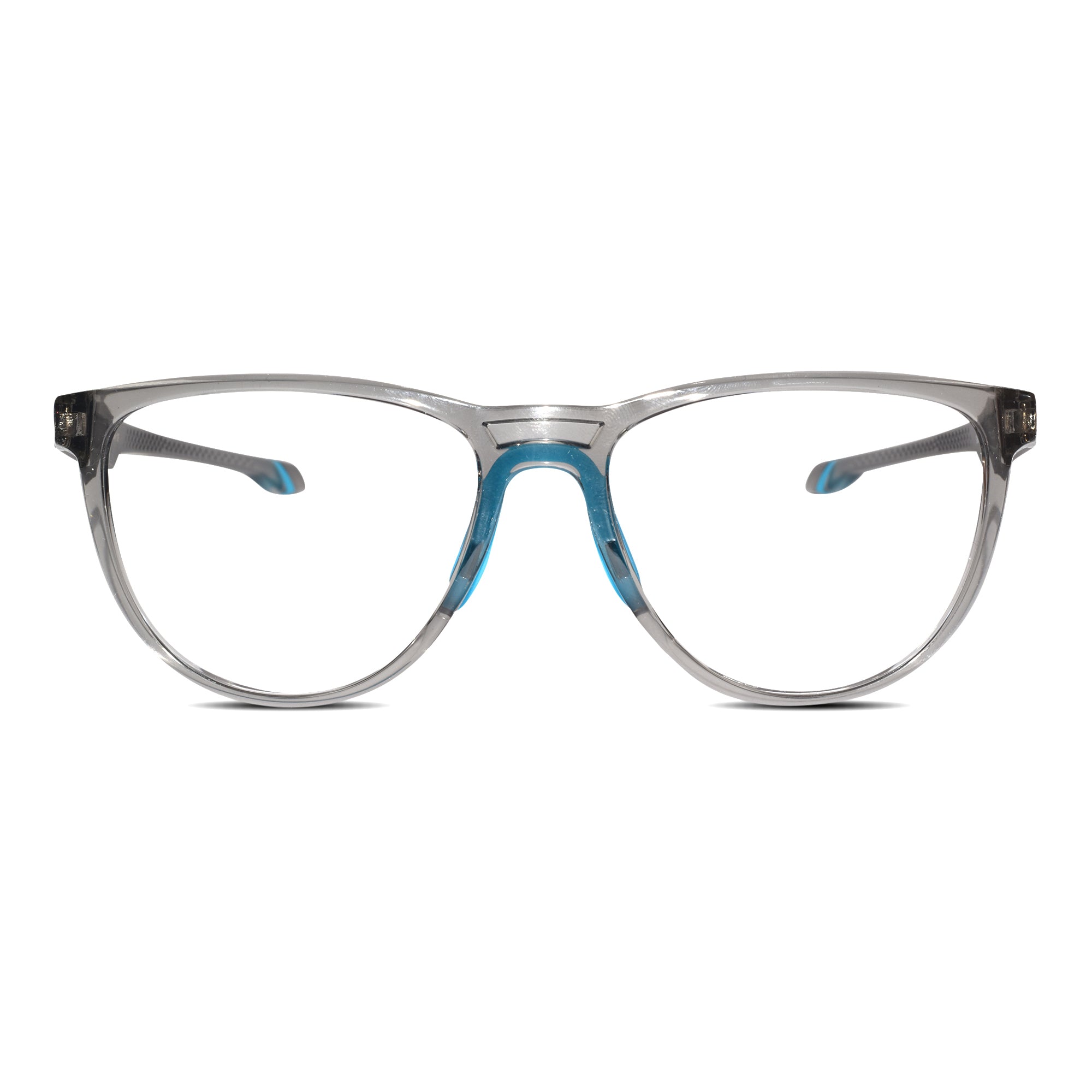 Crystal Grey With Anti Grip Blue Sports Eyeglasses