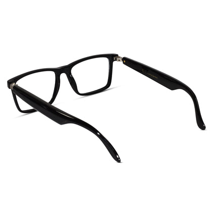 Close-up of Smart Rectangular Eyeglasses for men showing hinge detailing and matte finish