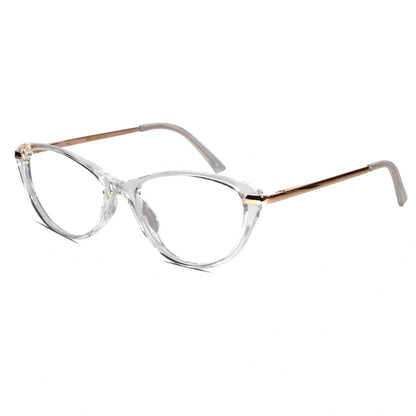 Brown Animal Print  With Golden Cat eye Eyeglasses