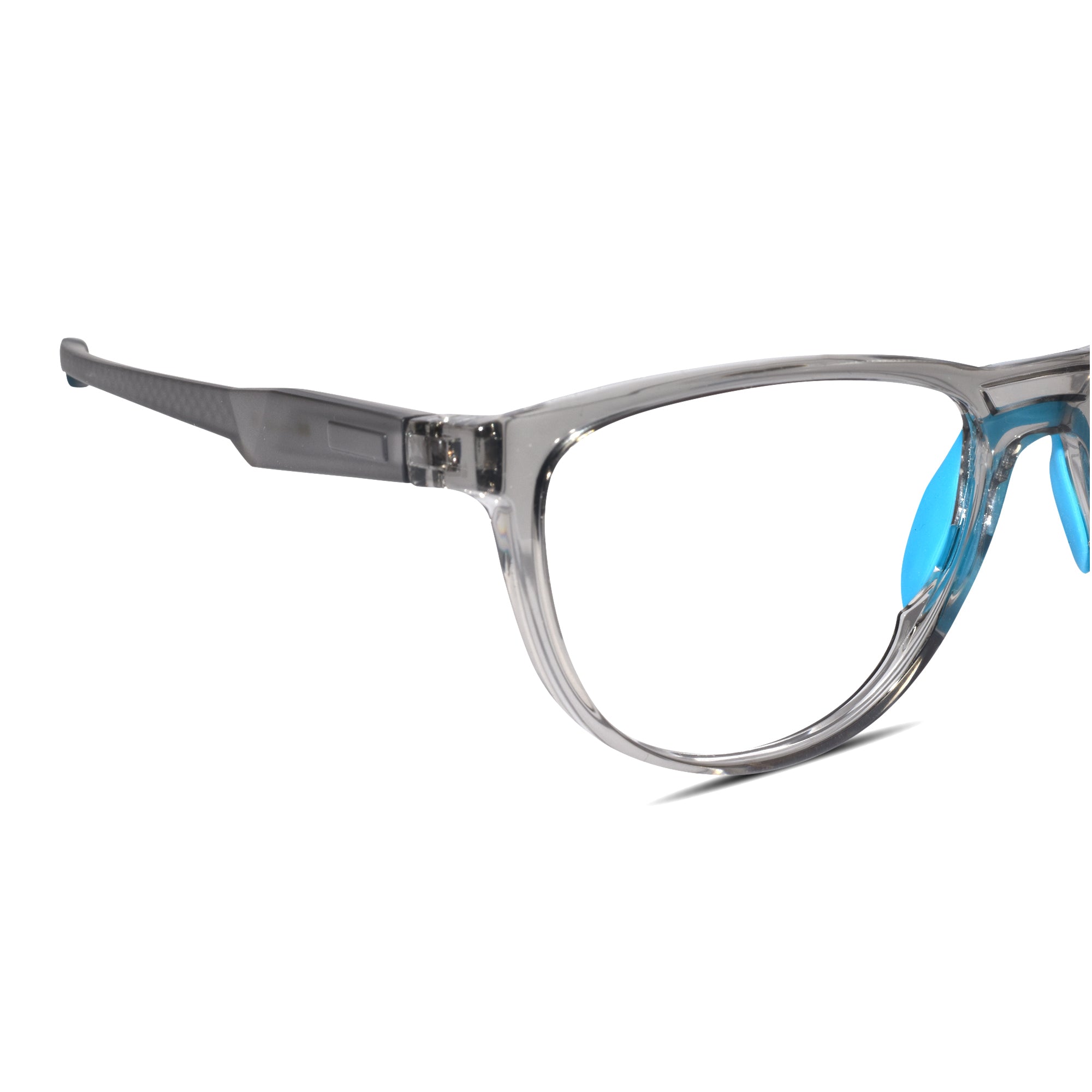 Crystal Grey With Anti Grip Blue Sports Eyeglasses