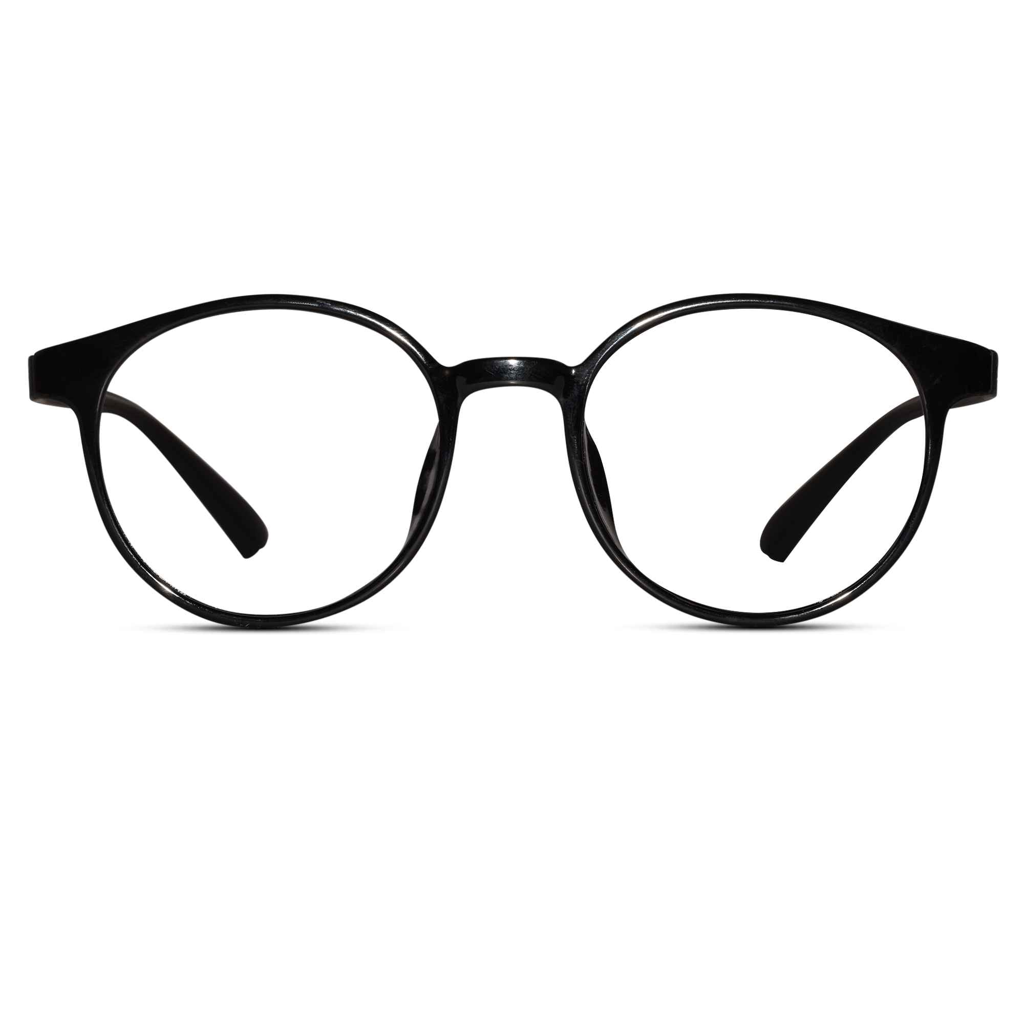 Round Full Rim Matt-Black Eyeglasses For Men & Women