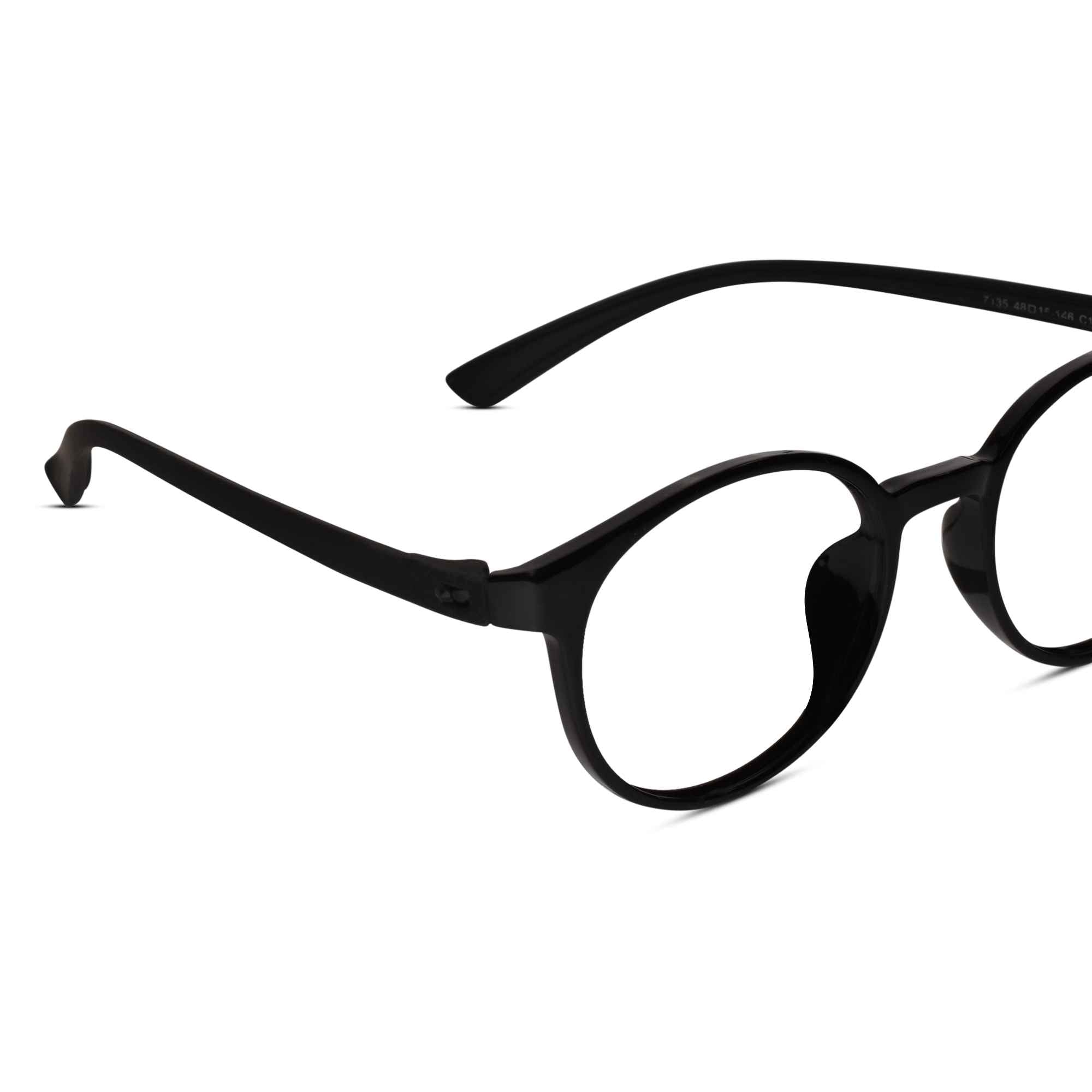 Round Full Rim Matt-Black Eyeglasses For Men & Women