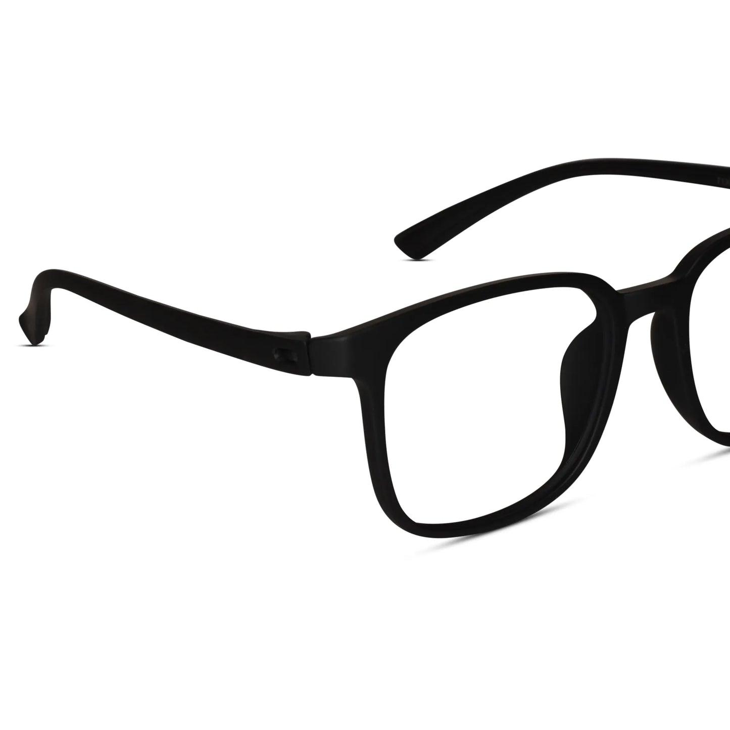 Matt Black Light Weight Rectangle Eyeglasses For Men & Women