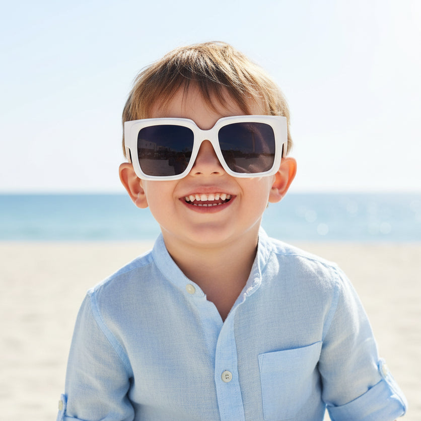 Wayfarer White Sunglasses for Kids LKSK5502-WHIT