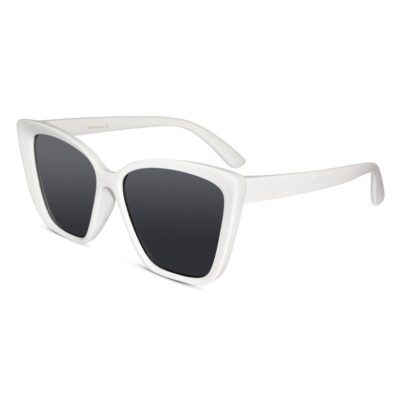 White Color Cat Eye Polarized Flexible Sunglasses for kids