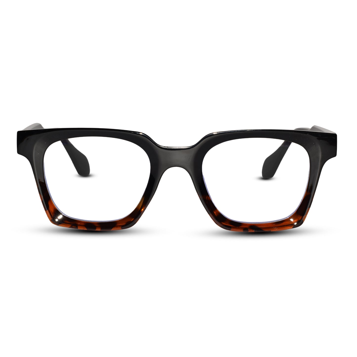 Dual Tone Black / Brown Rectangular Eyeglasses