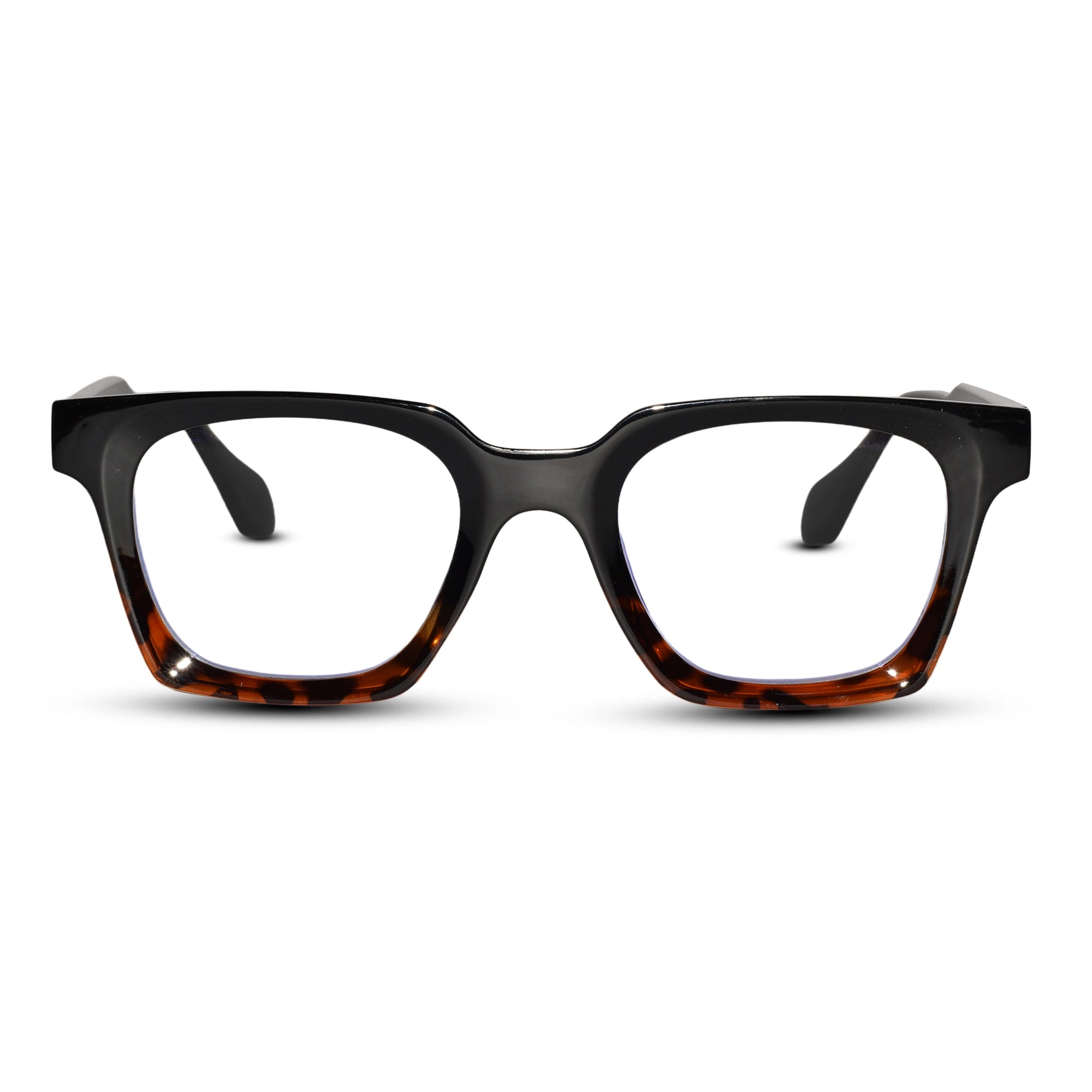 Dual Tone Black / Brown Rectangular Eyeglasses For Men & Women LKS5168-BLK-BRN