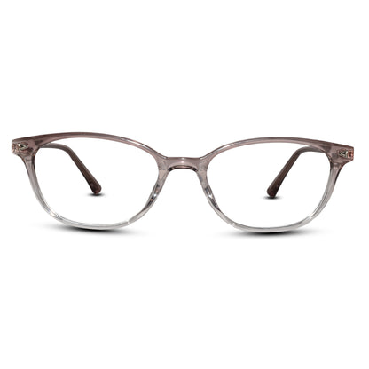 Dual Tone Purple Transparent Cat Eye Glasses For Women