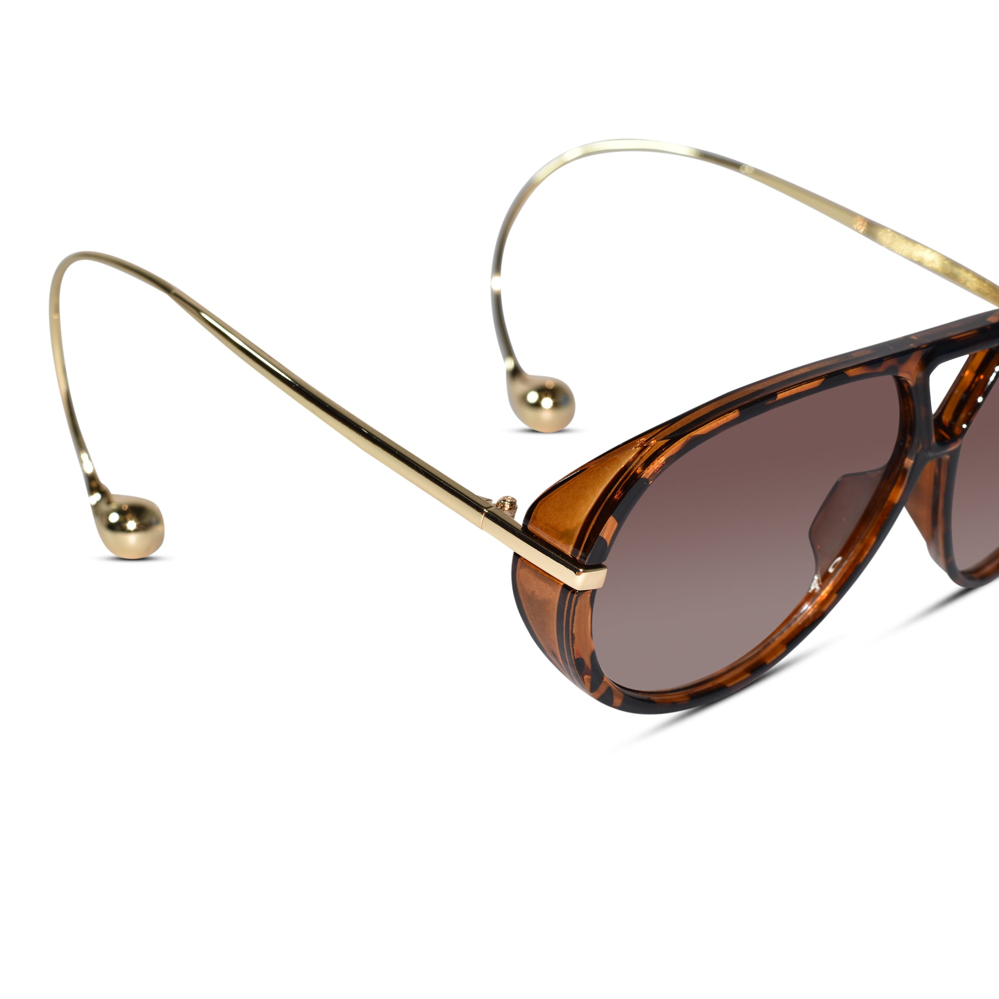 Designer Oversized Aviator Sunglasses From Men & Women-ELS2026S01-DR-BRN