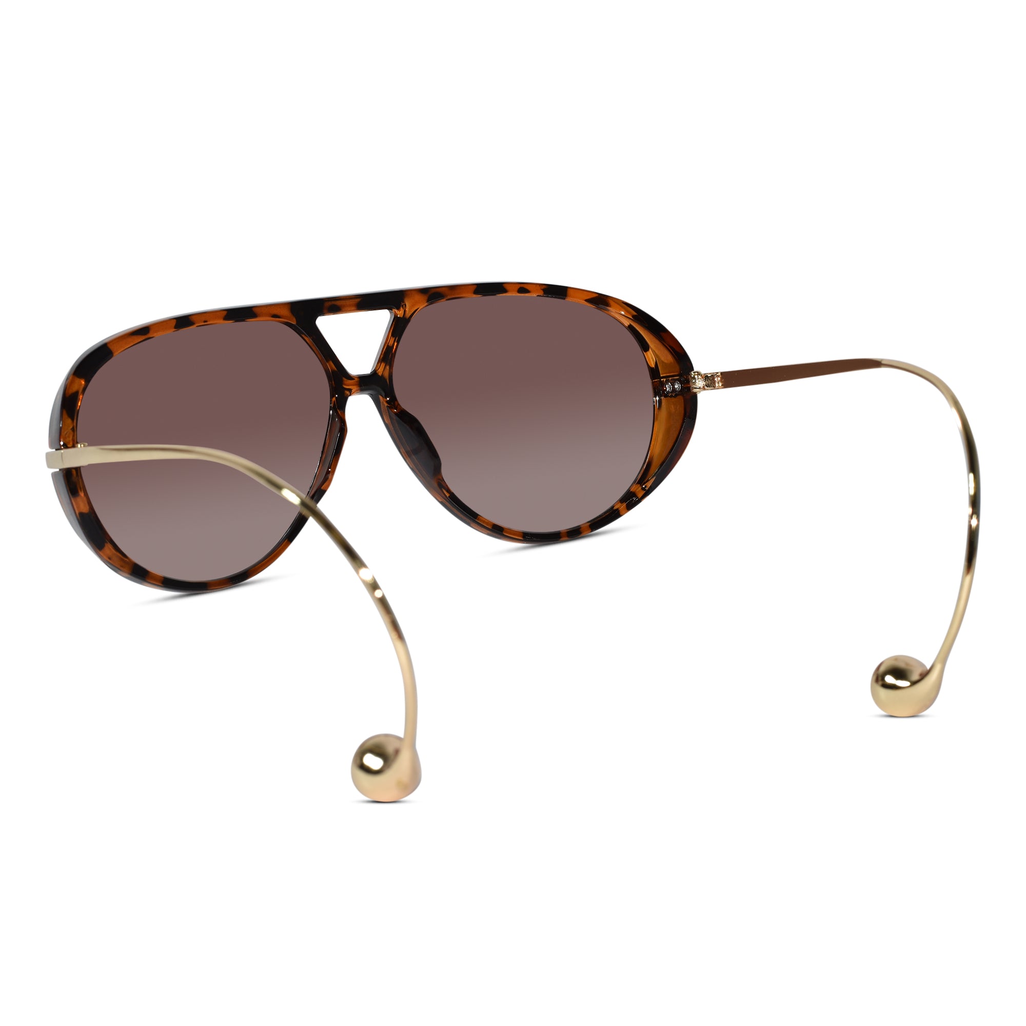 Designer Oversized Aviator Sunglasses From Men & Women-ELS2026S01-DR-BRN