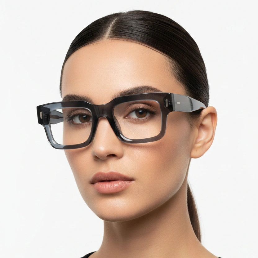 Bold Grey Wayfarer Eyeglasses For Men & Women LKS3688-GRY