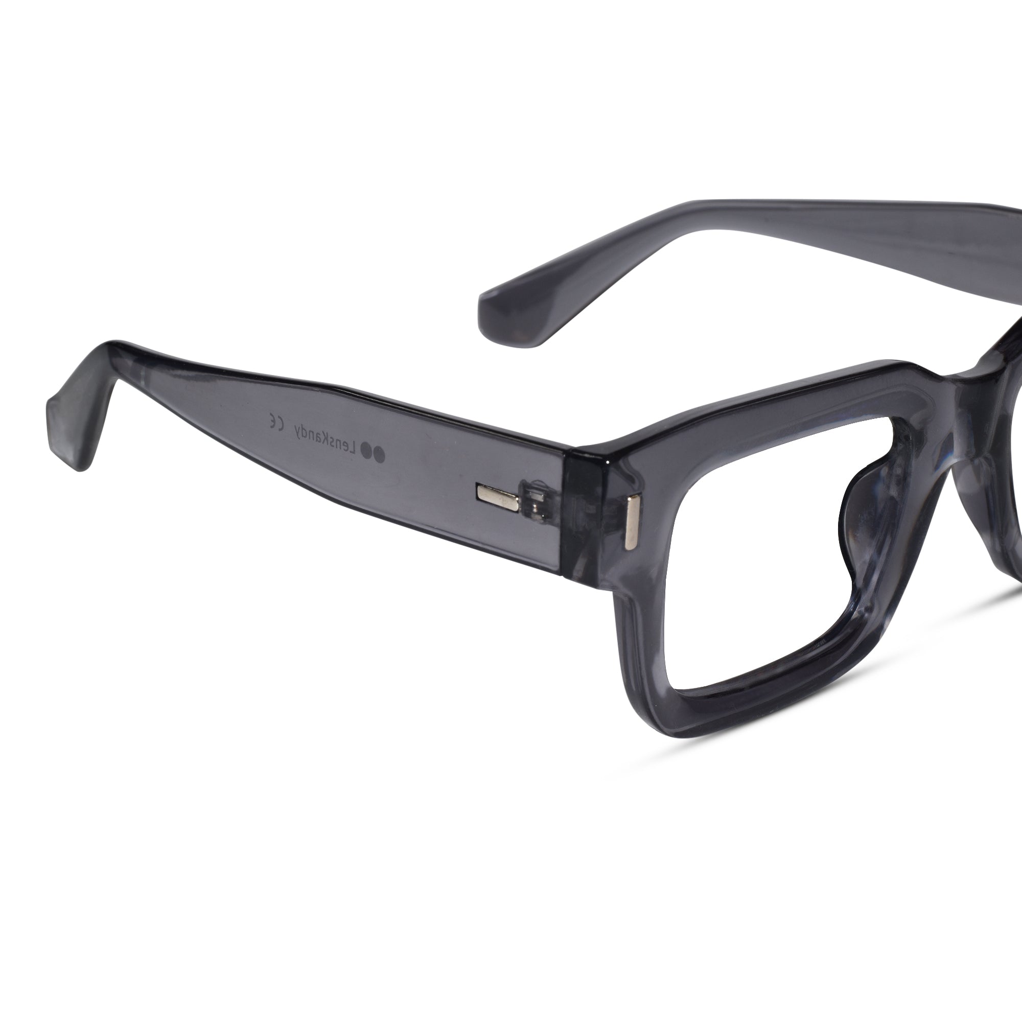 Bold Grey Wayfarer Eyeglasses For Men & Women
