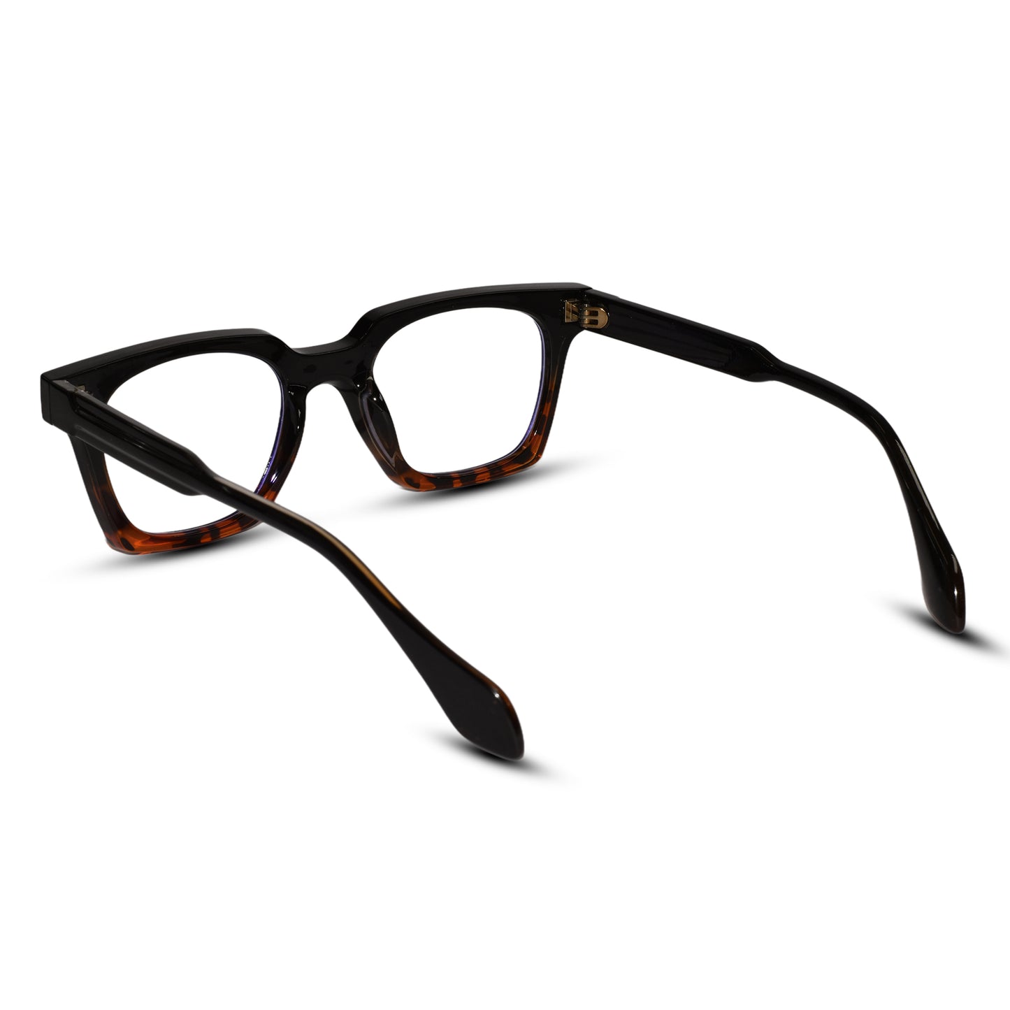 Dual Tone Black / Brown Rectangular Eyeglasses