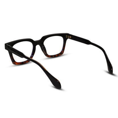 Dual Tone Black / Brown Rectangular Eyeglasses