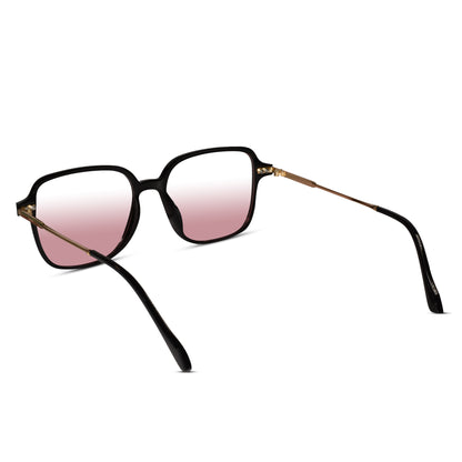 Black Square Pink Tint Sunglasses