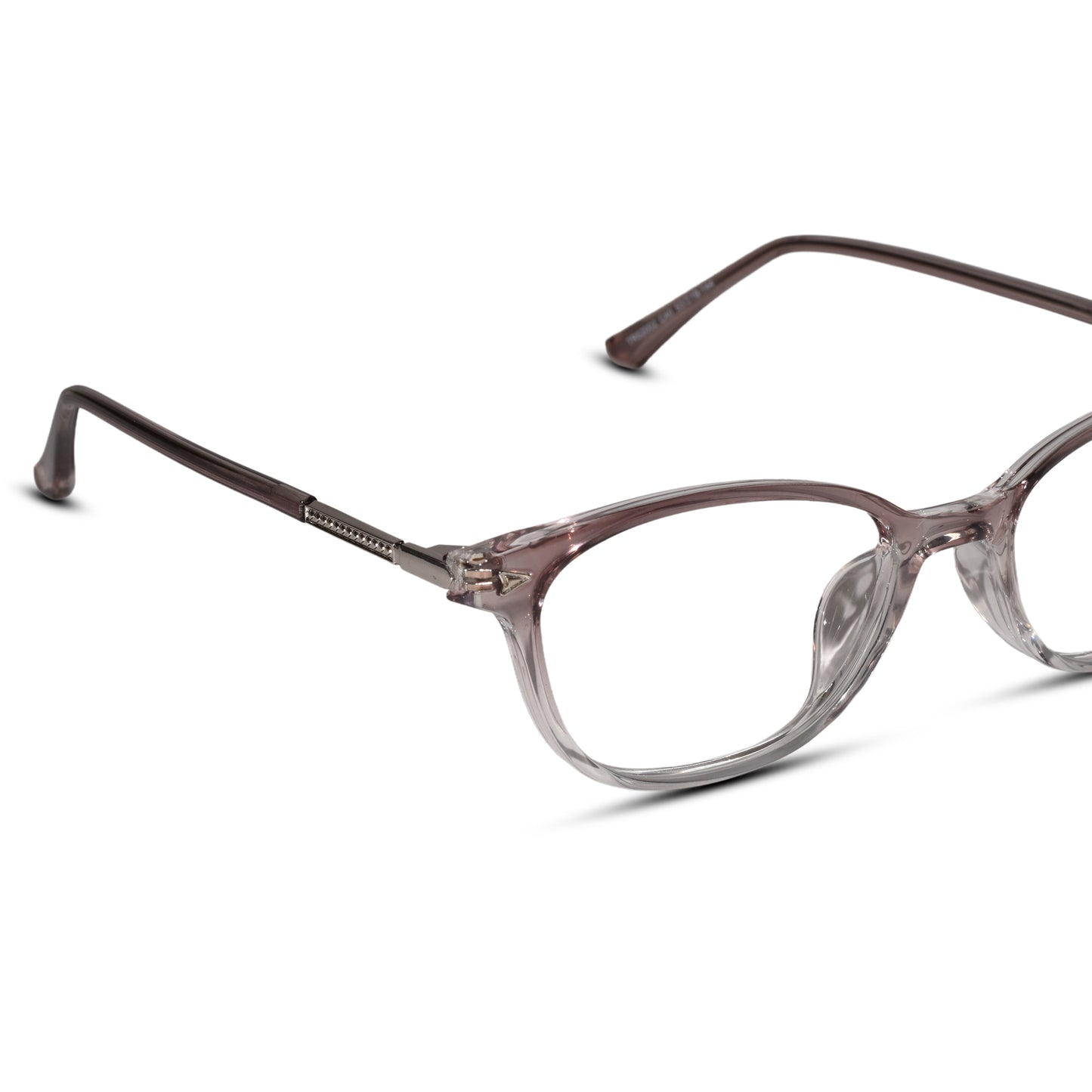 Dual Tone Purple Transparent Cat Eye Glasses For Women